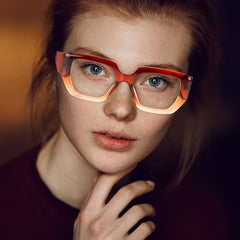 Square Frame Light Blocking Glasses for Women Unisex