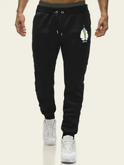 Men s Casual Cartoon Print Elastic Waist Sports Pants