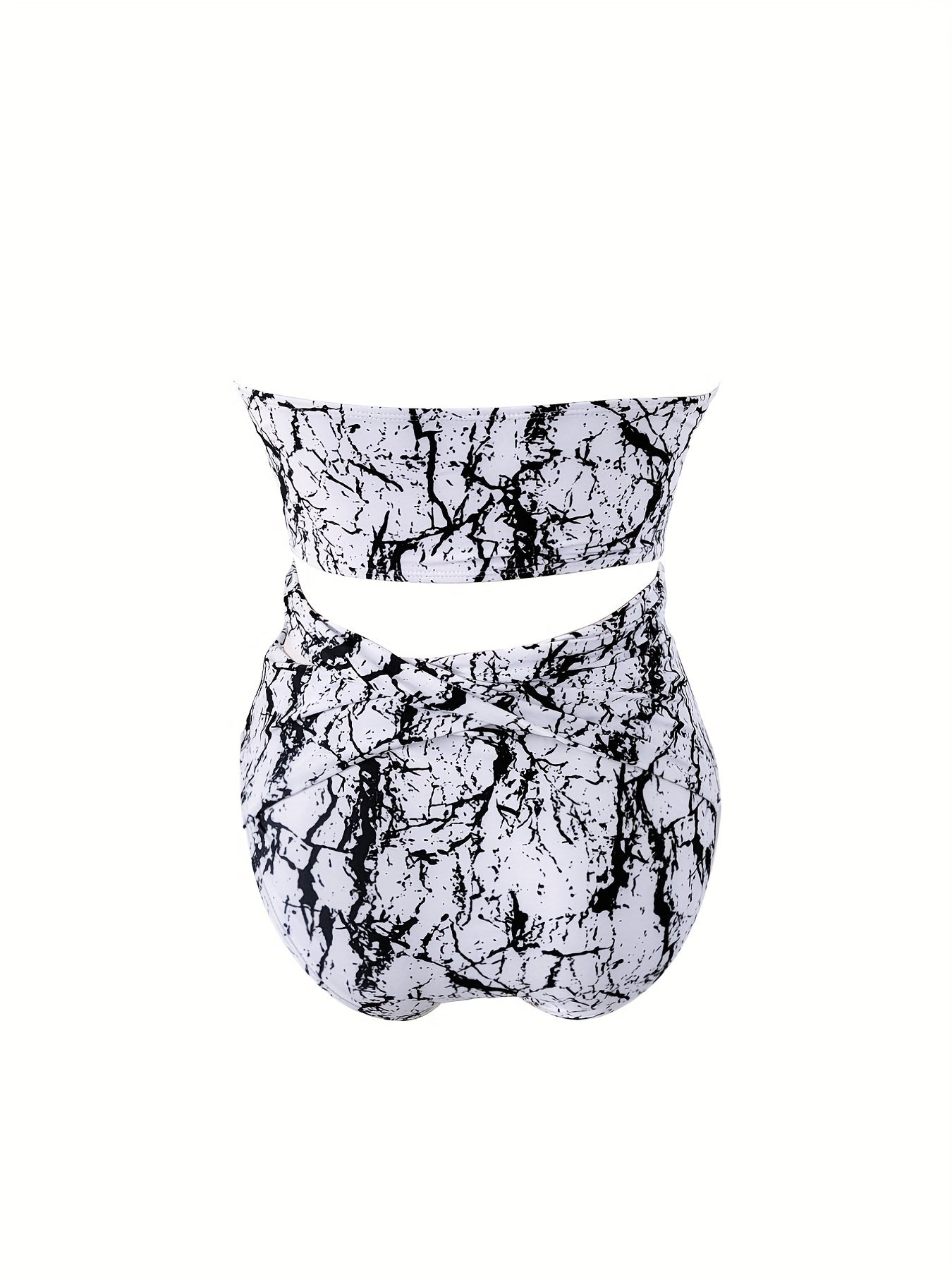 Tie Dye Swimsuit Set Tube Top & Tummy Control Und