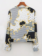 Vintage Graphic Print Zip Up Jacket for Women