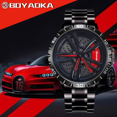 BOYADKA High Performance Sports Watch with Rotating Wheel Stainless Steel Strap