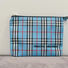 Men's Plaid Clutch Bag Business Card Zipper Coin Purse