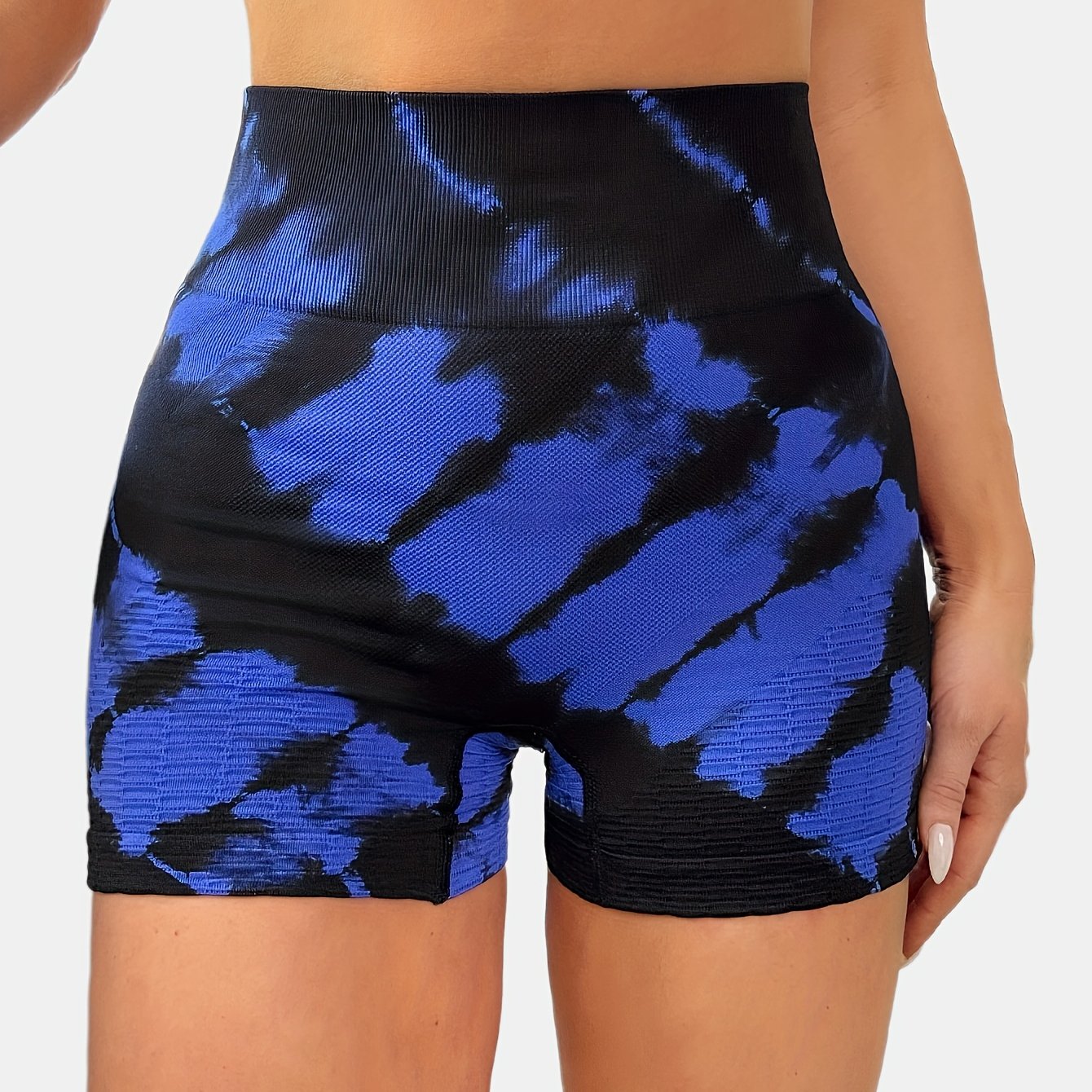 Tie Dye High Waist Sports Skinny Shorts - Butt Lifting
