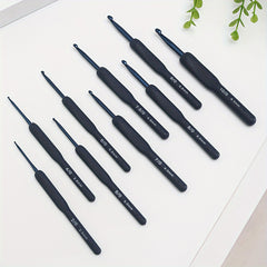 9pcs Dark Crochet Set Soft Grip Ergonomic Hooks for Arthritic Hands