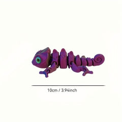 3D Printed Rainbow Chameleon with Realistic Eyes and Flexible Limbs