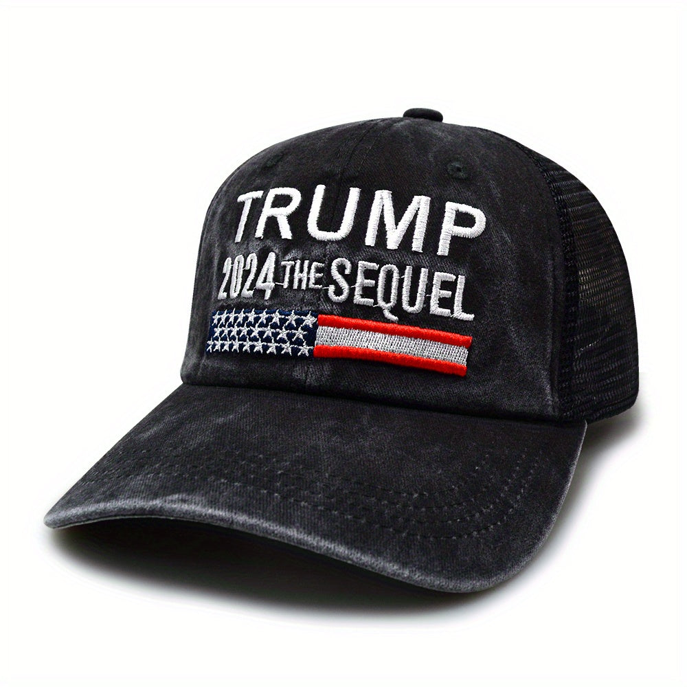 Distressed Trucker Hat Vintage Embroidery Baseball Cap