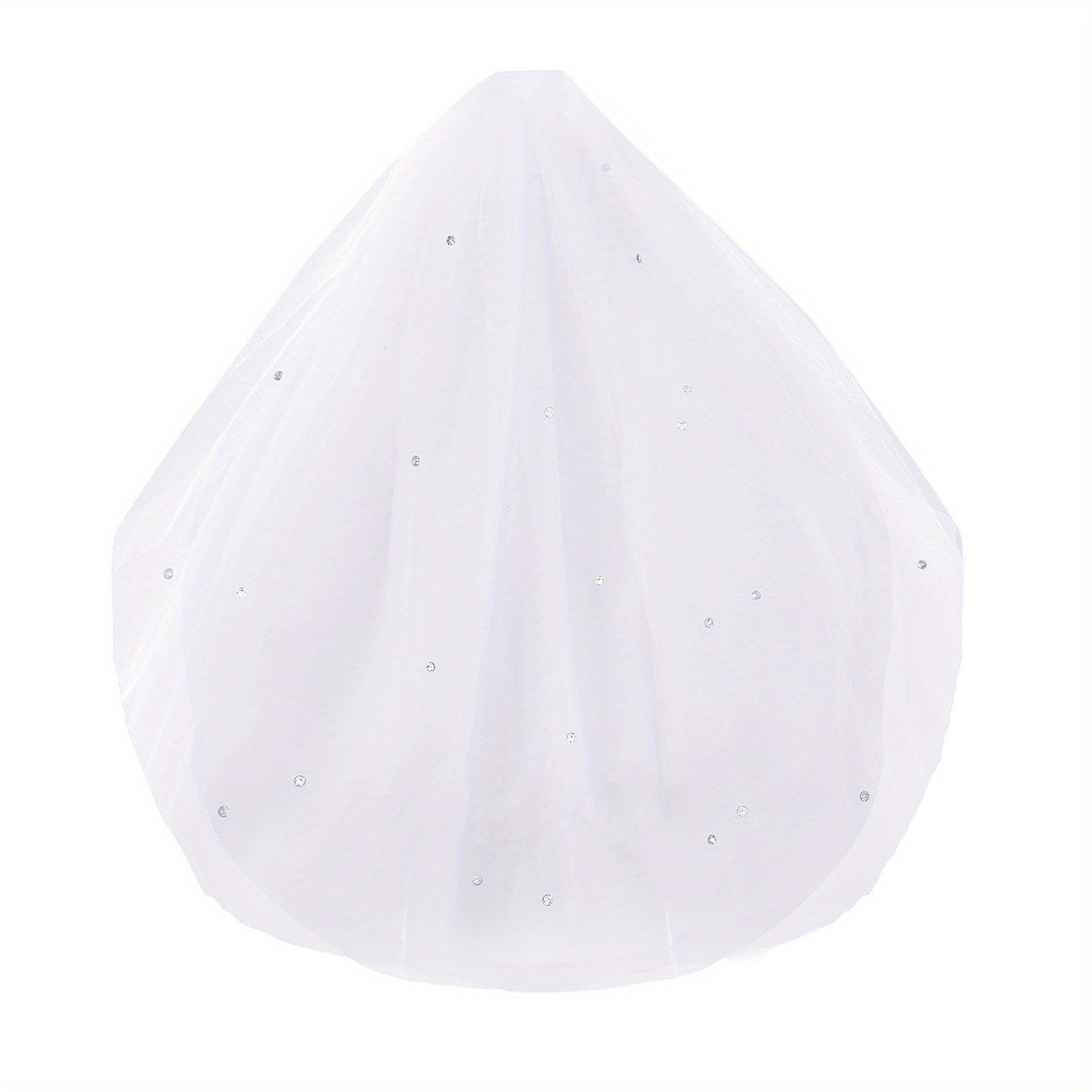Sparkle Rhinestone Tulle Wedding Veil with Hair Comb