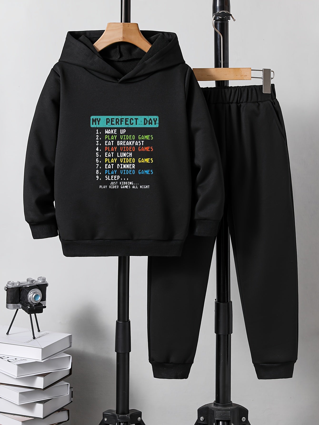 Boys Kids Casual Hoodie & Sweatpants Set Outdoor Clothes