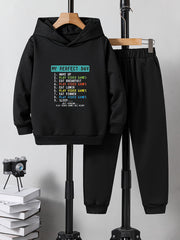 Boys Kids Casual Hoodie & Sweatpants Set Outdoor Clothes