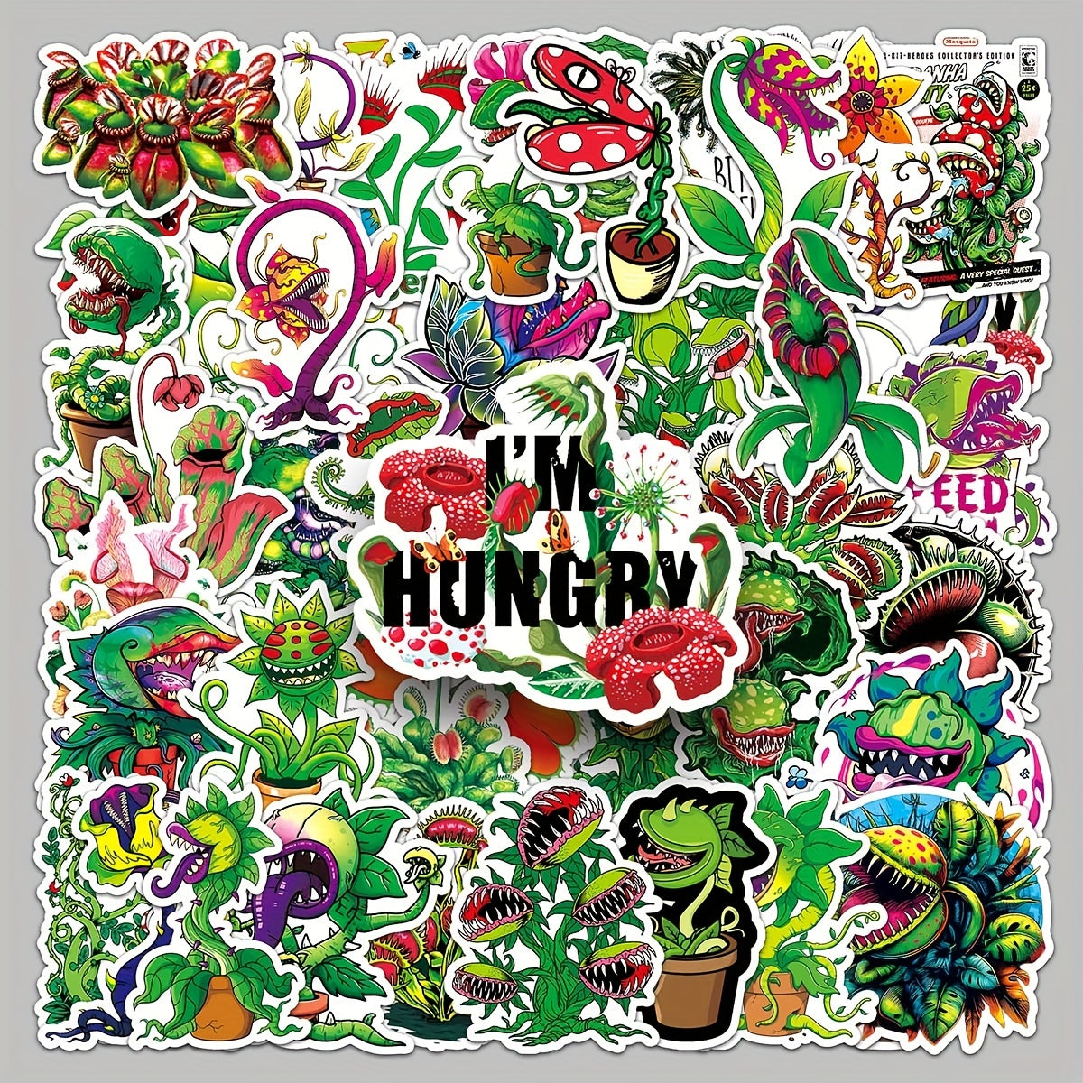 50pcs Green Graffiti Stickers For Insect Plants Journals Mobiles Skateboards