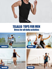 TELALEO Men's Workout Tank Tops Quick Dry Mesh Gym Shirt