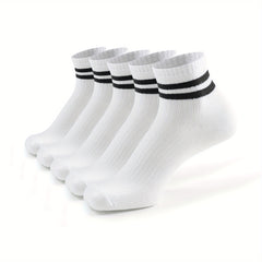 5 Pairs Girls Kids Casual Striped Sports Socks for Teenagers Children