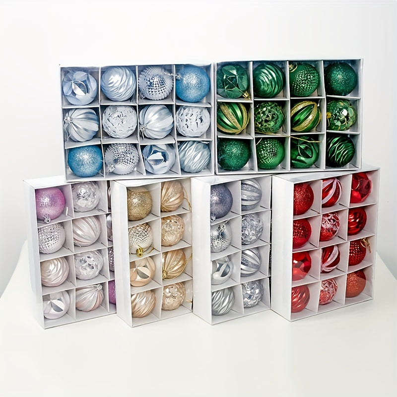 12pcs Christmas Ball Painted Set Decoration Holiday Party Supplies