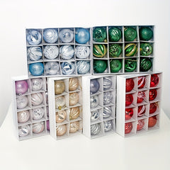 12pcs Christmas Ball Painted Set Decoration Holiday Party Supplies