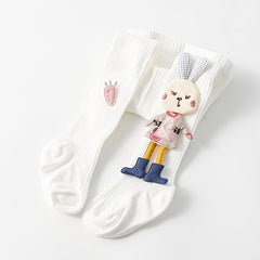 Baby Girls Ribbed Tights Leggings Stockings Rabbit Doll Warm Pantyhose