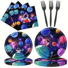 Astronaut Party Dinnerware Set for 16 Guests