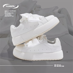 Women's Skate Shoes Bow Decor Lightweight Platform Sneakers