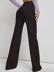 Women's Plus High Waist Straight Leg Trousers