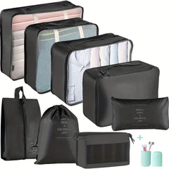 9 Pcs Travel Luggage Bag Sets, Dustproof Lightweight Organizers