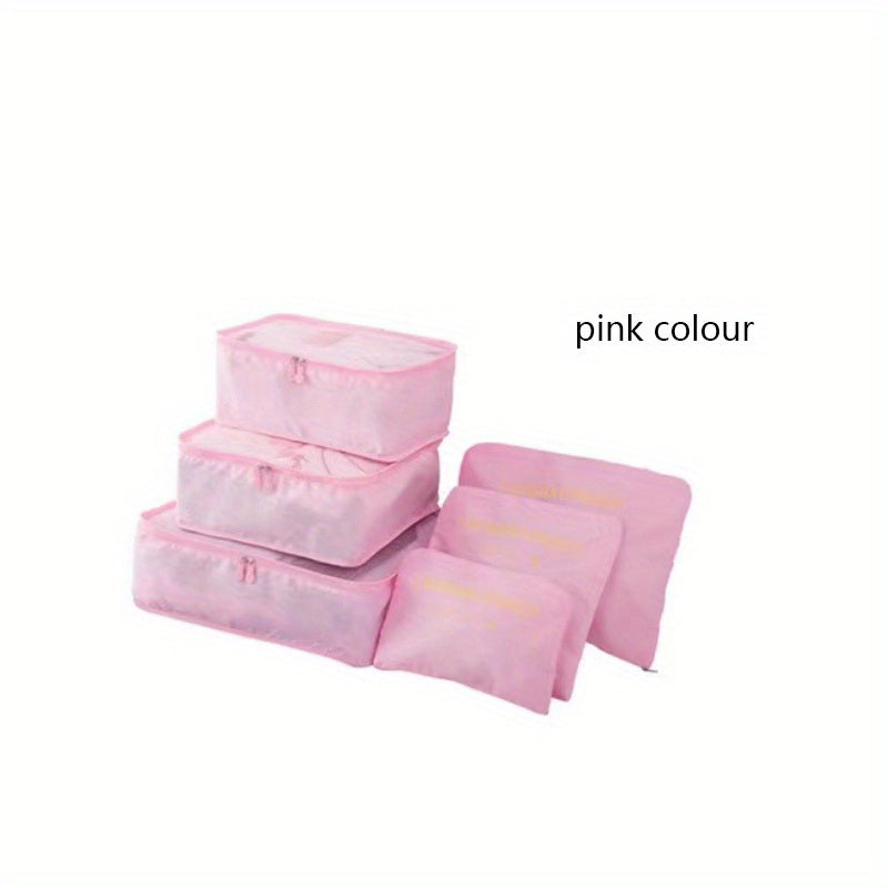 6-Pc Solid Lightweight Luggage Bag Set Travel Storage Organizer