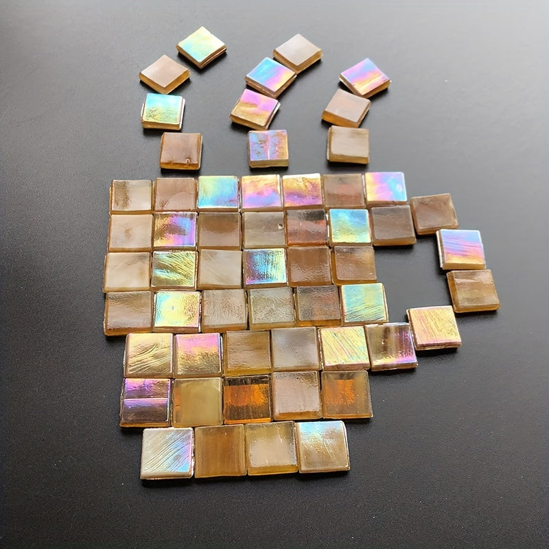 50pcs Light Brown Hot Melt Ice Jade Mosaic DIY Decoration Art