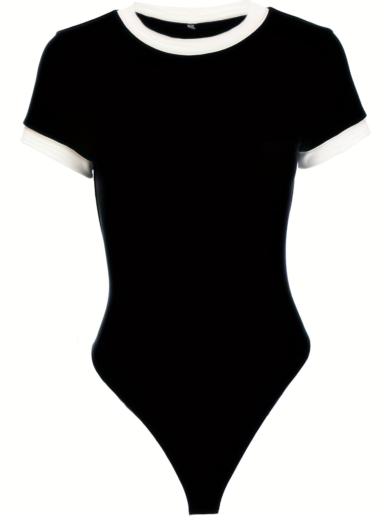 Casual Crew Neck Short Sleeve Bodysuit