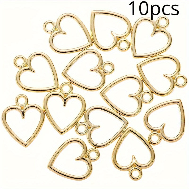 10pcs Hollow Love Shaped Pendant DIY Crafts Accessories