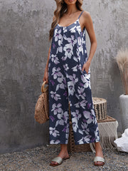 Floral Print Cami Jumpsuit Wide Leg Loose Casual Jumpsuit