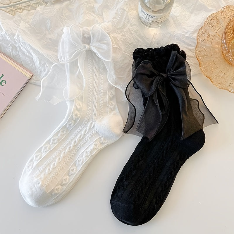 6 Pairs Soft Lacey Socks Lolita Floral Trim Women's Stockings