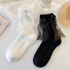 6 Pairs Soft Lacey Socks Lolita Floral Trim Women's Stockings