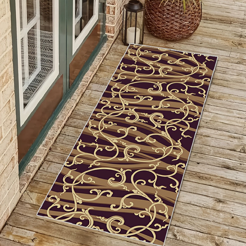 Vintage Floral Runner Rug Soft Laundry Room Mat Long Kitchen Non Slip Washable