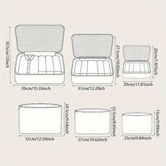6pcs Classic Flower Pattern Luggage Storage Bags