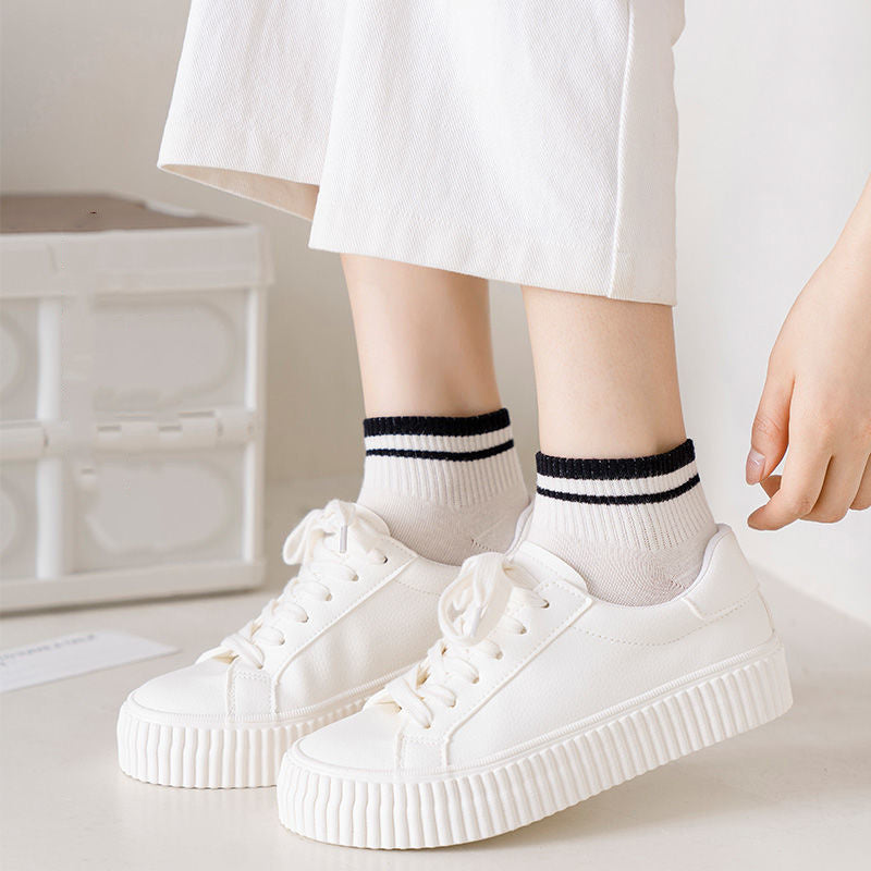 6 Pack Women's Striped Ankle Socks