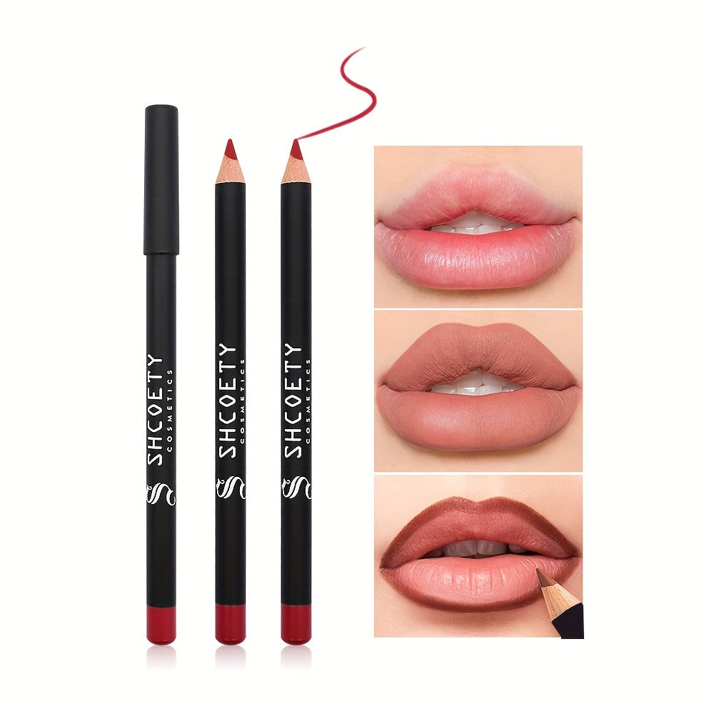 12 Matte Waterproof Lip Liner Set Natural Look