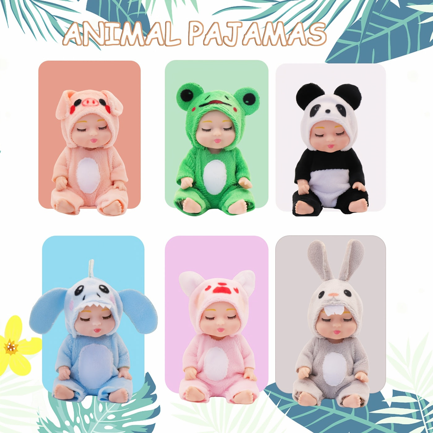 6pcs Mini Reborn Baby Dolls 4 Inch Realistic Toddler Playset Kids Ideal