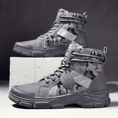 Men's Camo Tactical Boots for Outdoor Hiking - Wear Resistant Combat Boots