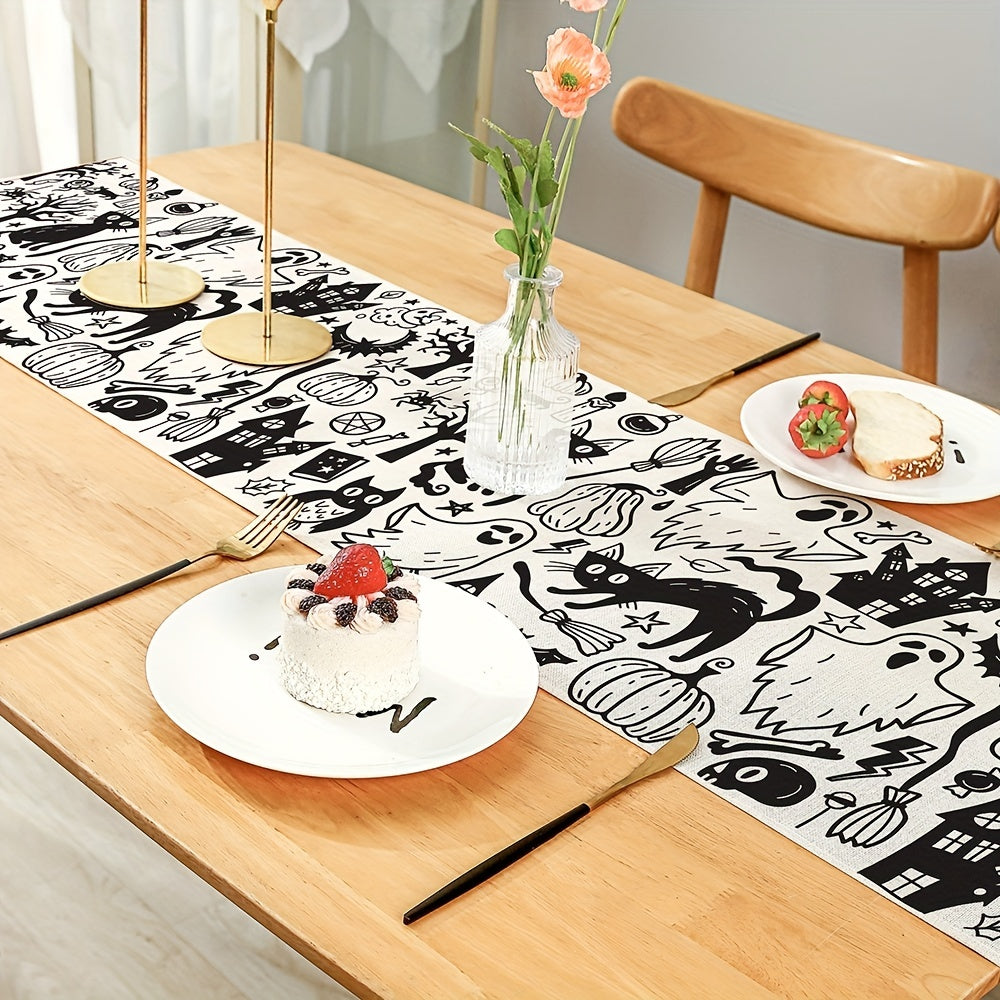 Halloween Table Runner Scary Holiday Dining Decor
