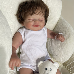 Realistic 19 Inch Reborn Doll Soft Cloth Body Implanted Hair Painted Veins