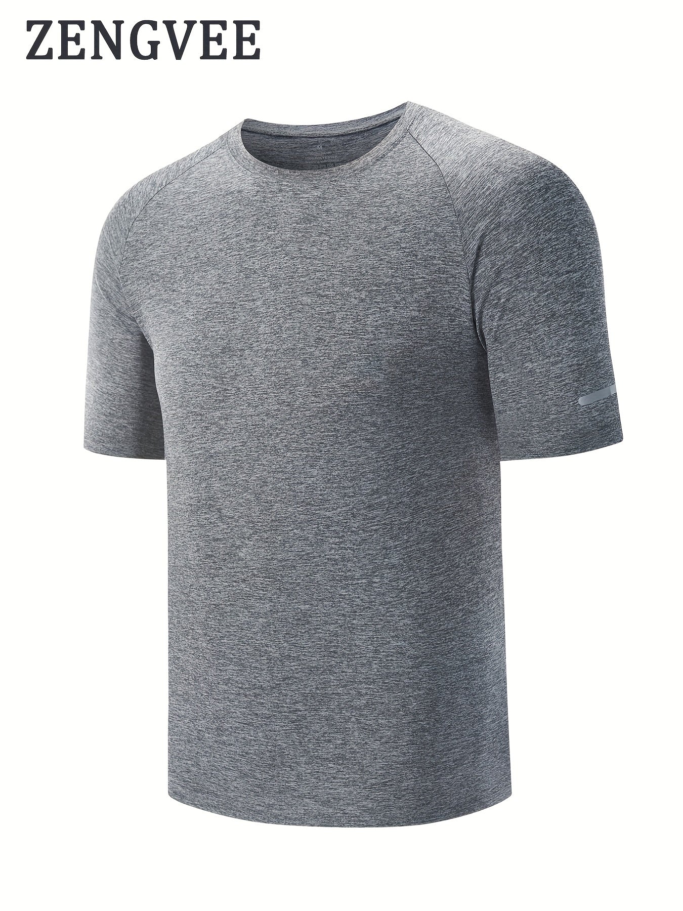 Men's Comfy Sports T-shirt Solid Tee for Fitness Activities