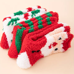 3 Pairs Christmas Print Socks Warm & Cozy Women's Stockings & Hosiery