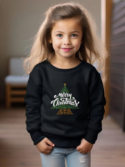 OERYUI Christmas Tree Graphic Long Sleeve Sweatshirt Boys Girls Crew Neck Pullov