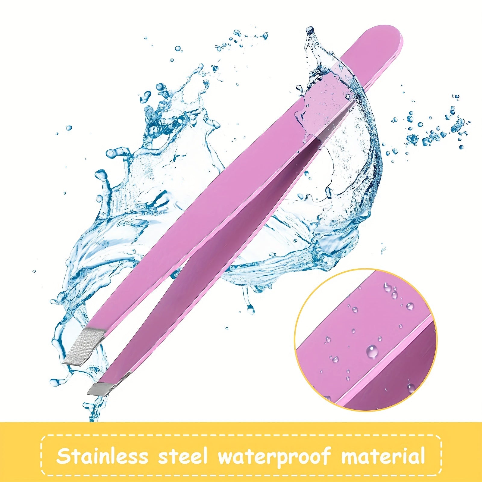 8pcs Slanted Tip Stainless Steel Eyebrow Tweezers for Facial Hair