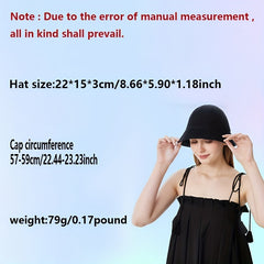 Knitted Bucket Hat Casual Sunshade Basin Hat Vintage Cloche Hats
