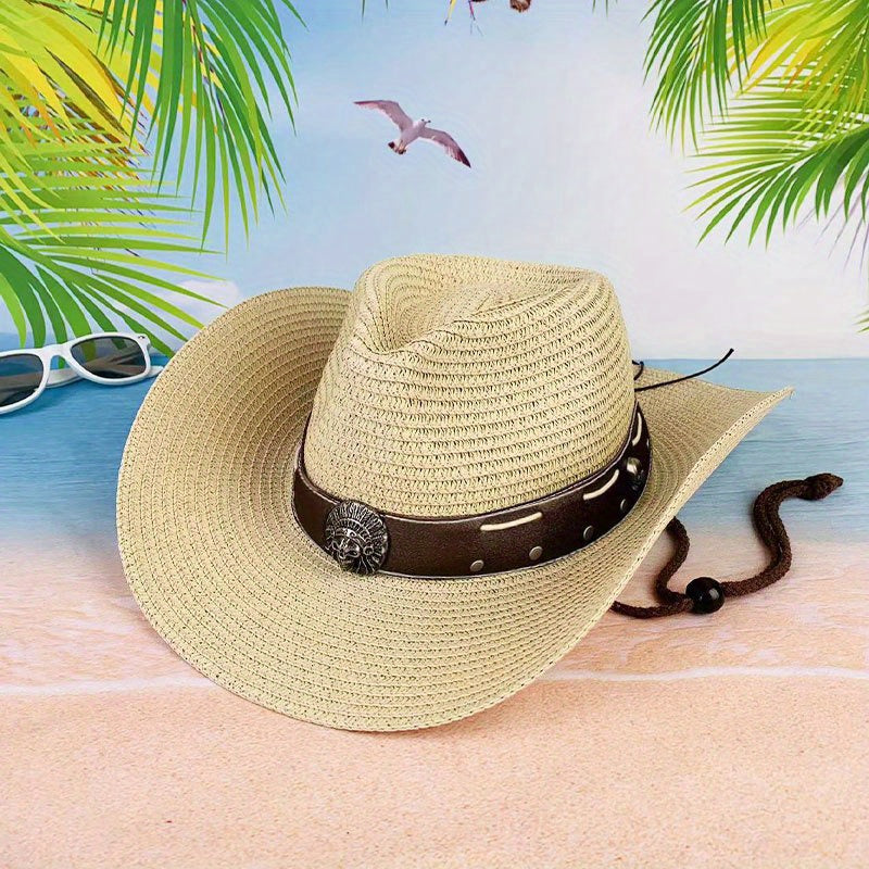 Skull Head Grass Hat Sunshade Straw Hat Travel Seaside Unisex
