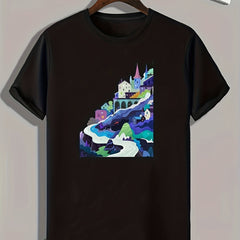Colorful Painting Print Men's Graphic T shirt Casual Comfy Tees