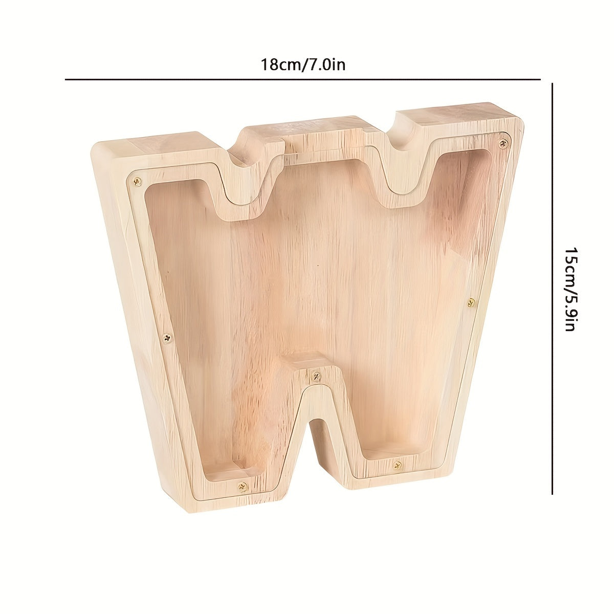 Personalized Wooden Letter Piggy Bank for Kids Boys Girls
