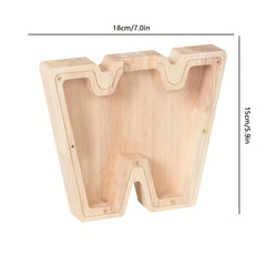 Personalized Wooden Letter Piggy Bank for Kids Boys Girls