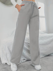 Wide Leg Drawstring High Waist Sweatpants
