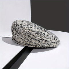 Plaid Pattern Beret Lightweight Painter Cap Vintage Berets