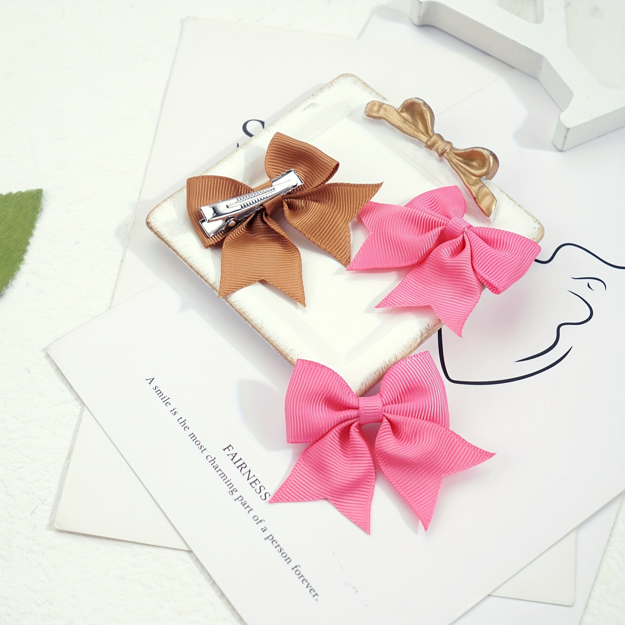 40pcs Kids Bow Leather Hairbands Hair Rings 5.08 cm Bow Leather Bands